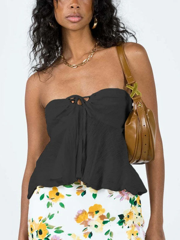 Solid Color Strap Bandeau Top - Image 12