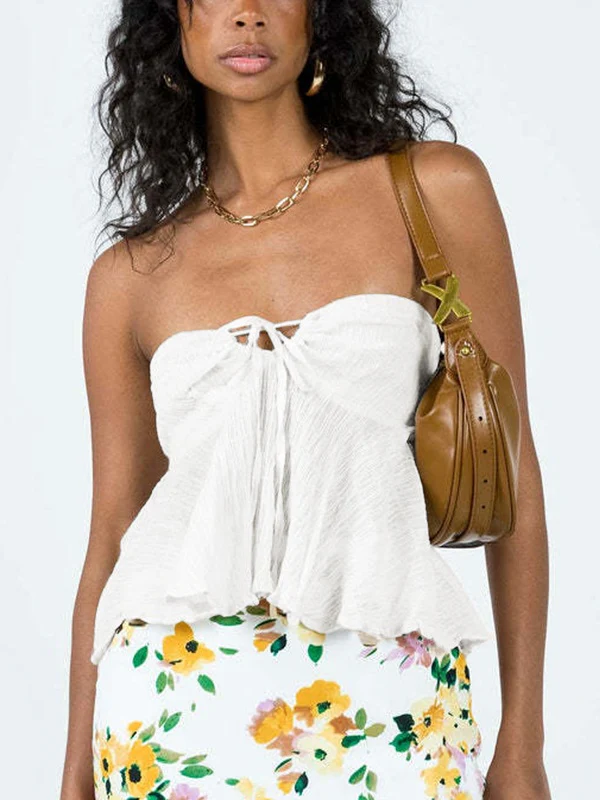 Solid Color Strap Bandeau Top - Image 9