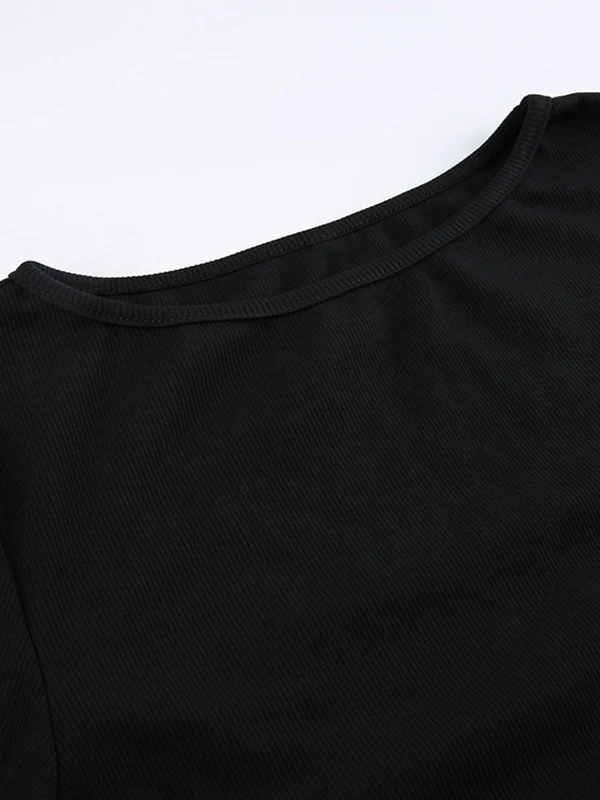 Solid Drawstring Lace Up Long Sleeve Knit - Image 9