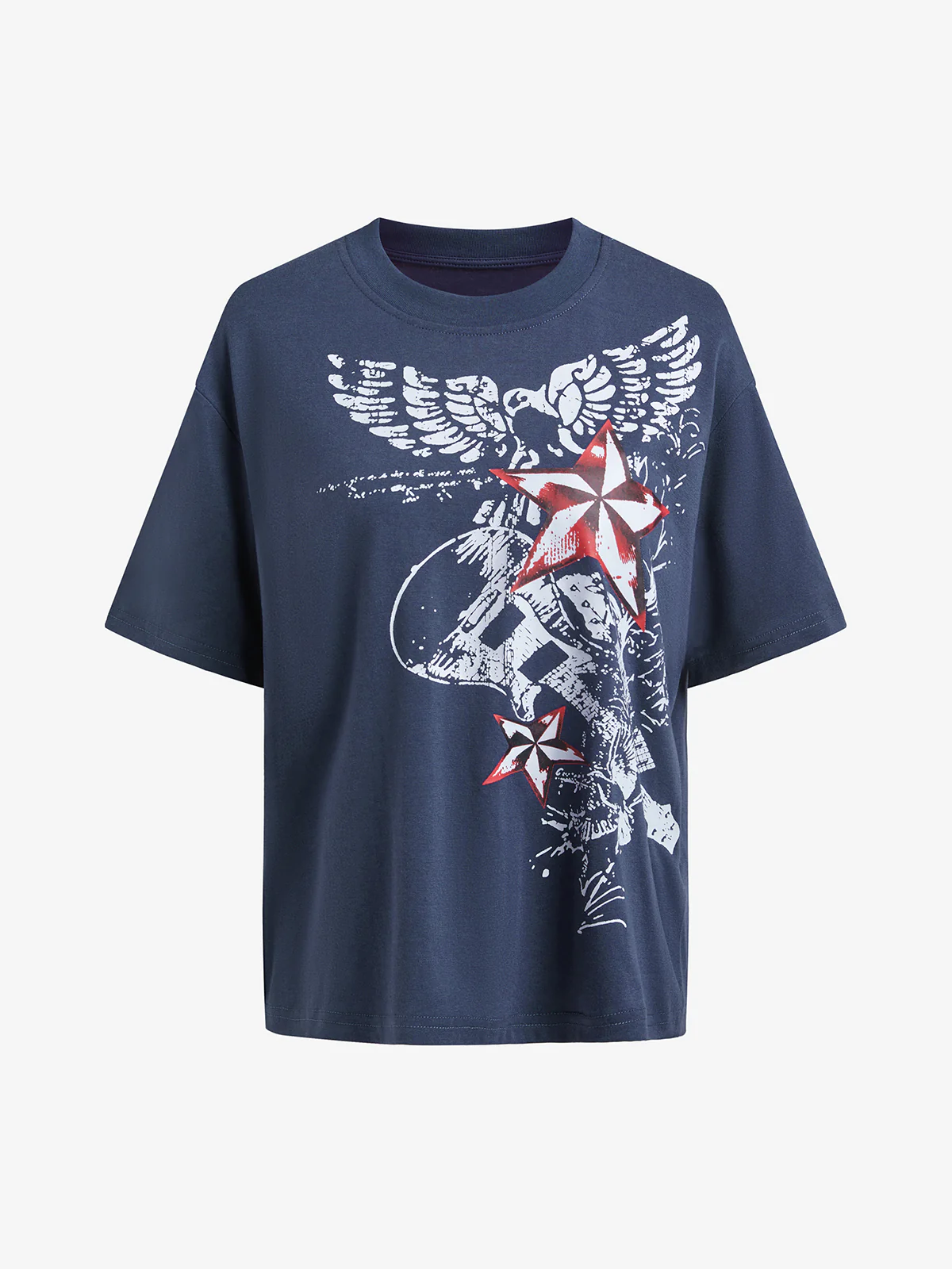 Star Graphic Print Oversized Short Sleeve Tee - Image 5