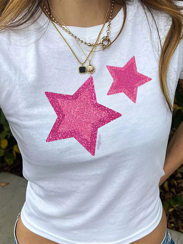 Star Print Short Sleeve Tee - Image 12