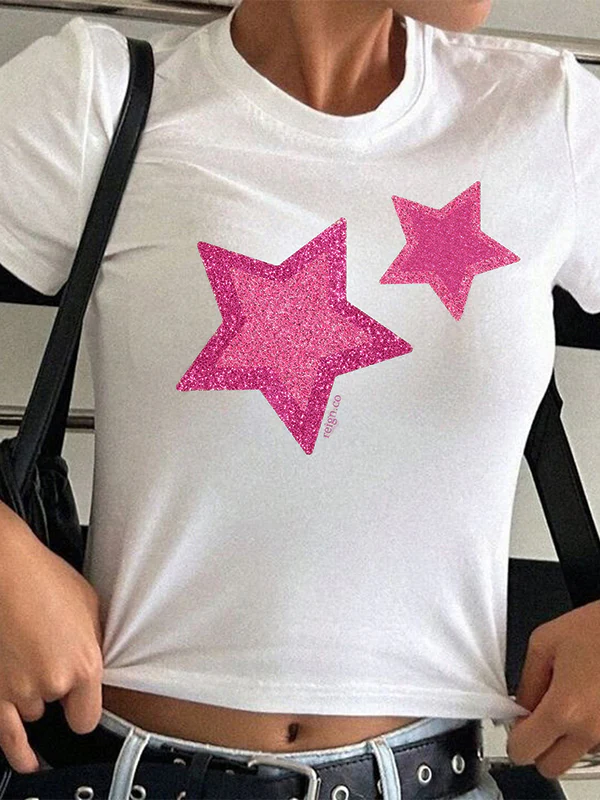 Star Print Short Sleeve Tee - Image 13