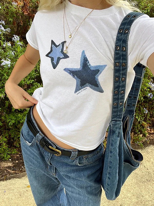 Star Print Short Sleeve Tee - Image 5