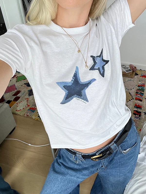 Star Print Short Sleeve Tee - Image 6