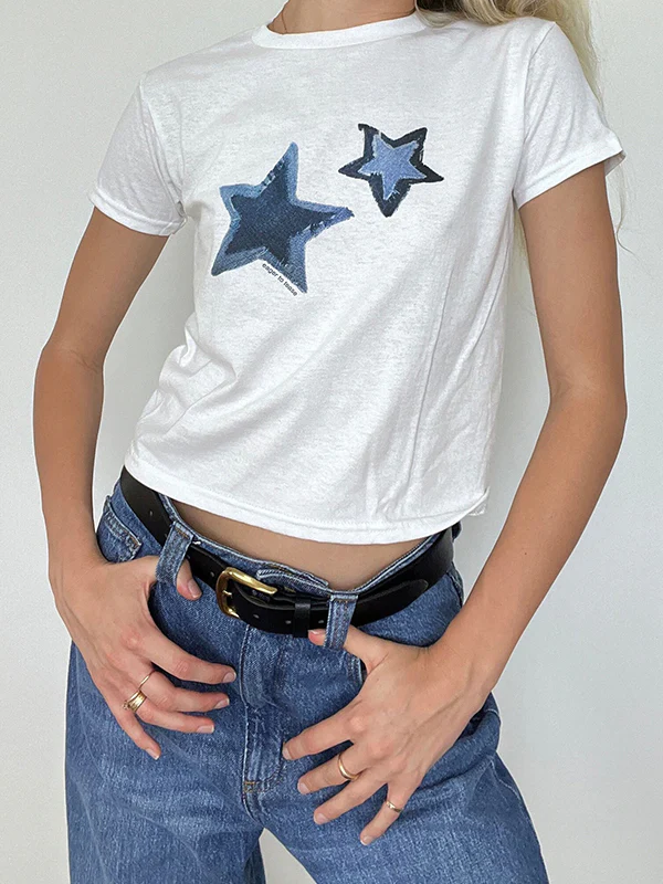 Star Print Short Sleeve Tee - Image 8