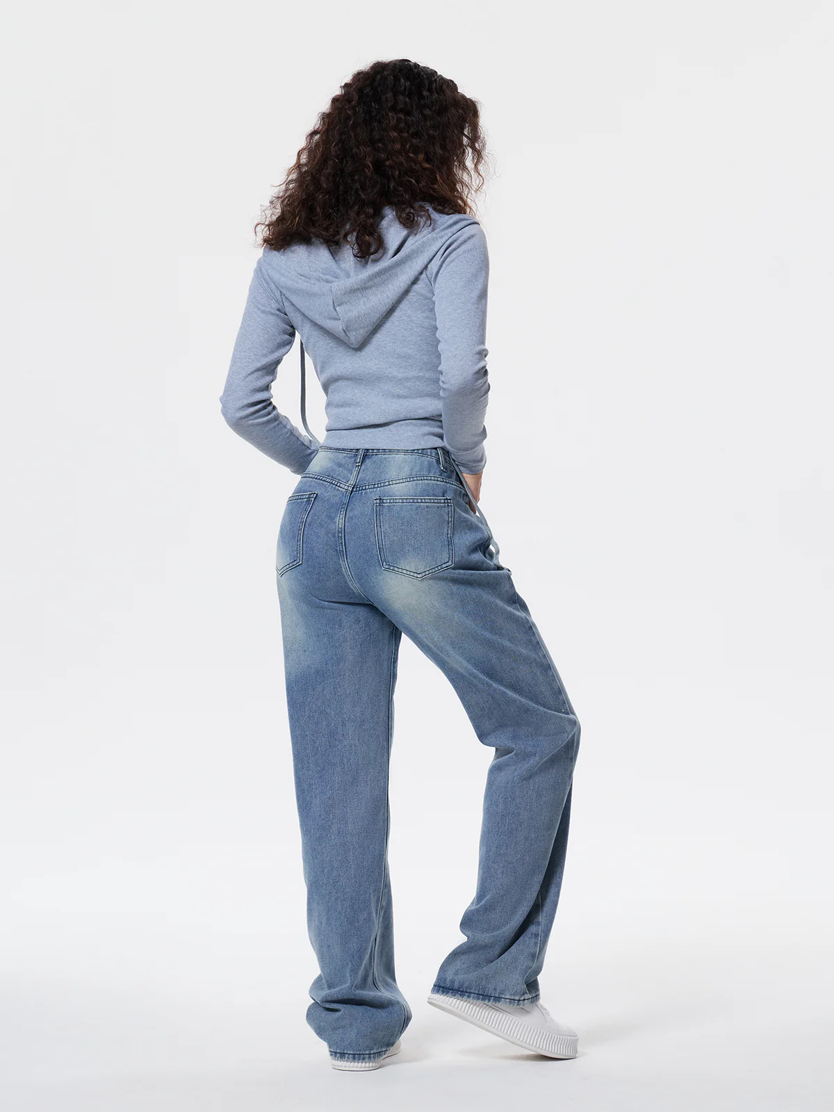 Versatile Vintage Blue High Waist Flare Slim Jeans - Image 4