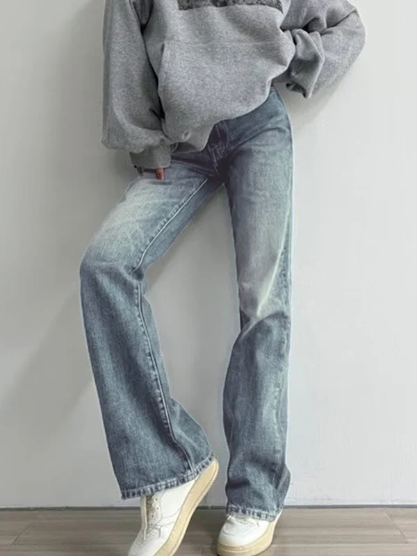 Versatile Vintage Blue High Waist Flare Slim Jeans - Image 7