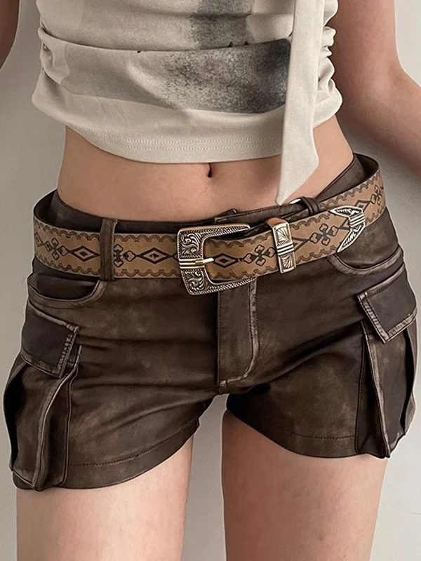 Vintage Brown Tribal Print Buckle Belt - Image 4