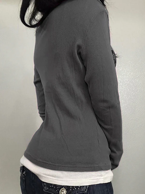 Vintage Butterfly Print Long Sleeve Knits - Image 9