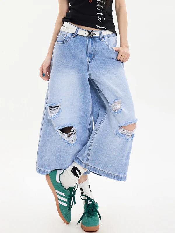 Vintage Hipster Ripped Denim Shorts - Image 4