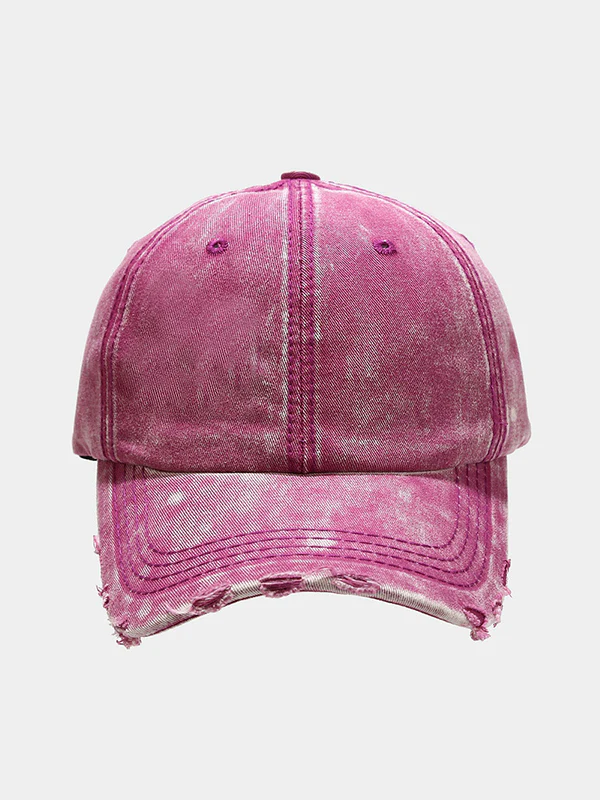 Wash Distressed Denim Ripped Baseball Cap - Image 12