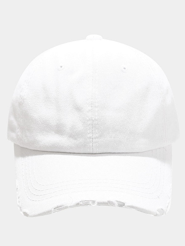 Wash Distressed Denim Ripped Baseball Cap - Image 9