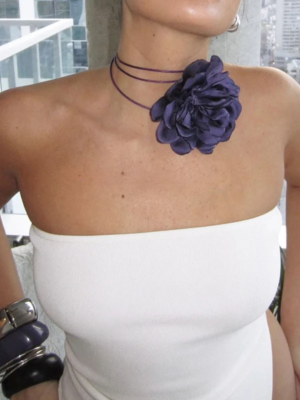 White Split Asymmetric Bandeau Top - Image 15