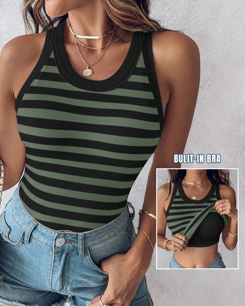 Women Built-in Bra Tank Tops - Image 9